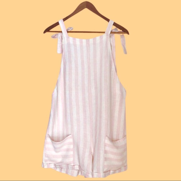 Miss Shop Tieup Romper In Linenblend 